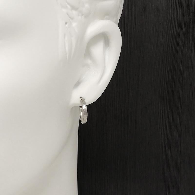 ビビファイ 槌目(ツチメ) フープピアス Mサイズ シルバー925 VIVIFY VFP-193 ThreeSides Hammerd Hoop Pierce (M) 3mm body 1点売り 片耳用の画像