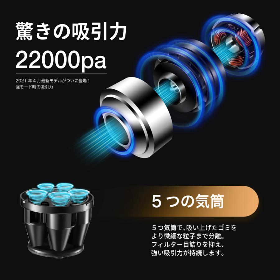 掃除機 コードレス NEWモデル スティック サイクロン クリーナー 充電式 25.9V  22000pa 吸引力の強い掃除機｜risou-shop｜09