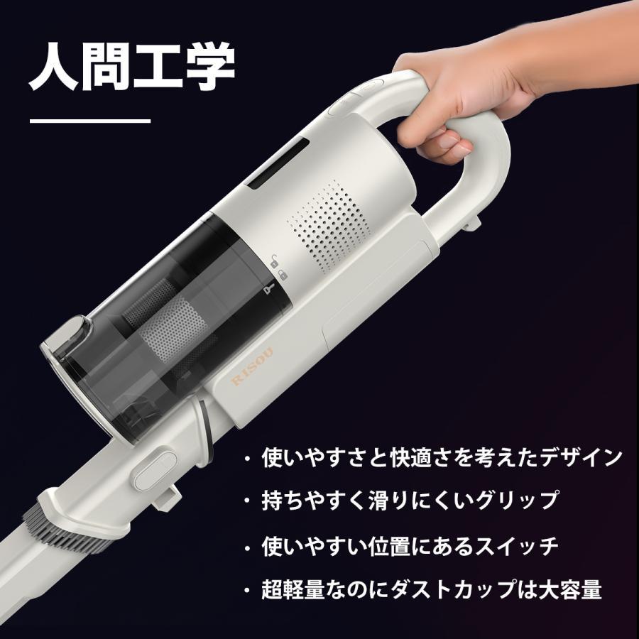 【1000円オフ!!クーポン⇒9,980円】掃除機 コードレス 軽量 スティック掃除機  ハンディクリーナー 充電式 吸引力強い掃除機 | RISOU | 09