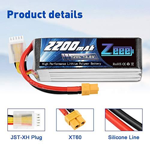 Zeee 14.8V 120C 2200mAh 4Sリポ電池XT60プラグRCグラフェン電池RCモデル用RCボートFPVドローンクアッドコプター飛行機RCカー (2パック) Zeee 8V 120C 2200mAh 4Sリポ電池XT60プラグRCグラフェン電池RCモデル用RCボートFPVドローンクアッドコプター飛行機RCカー 2パック 寸法