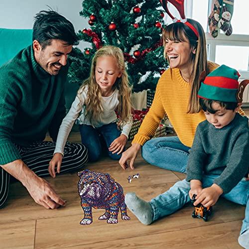 大人向けDEPLEE木製パズルブルドッグ木製ジグソーパズルユニークな形の木製動物パズル大人・家族・友達向けクリエイティブチャレンジ|215 PCS -15.25 x 13. 大人向けDEPLEE木製パズルブルドッグ木製ジグソーパズルユニークな形の木製動物パズル大人 家族 友達向けクリエイティブチャレンジ|215 PCS