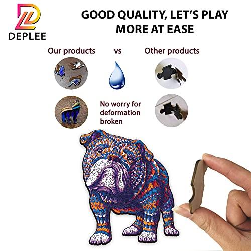 大人向けDEPLEE木製パズルブルドッグ木製ジグソーパズルユニークな形の木製動物パズル大人・家族・友達向けクリエイティブチャレンジ|215 PCS -15.25 x 13. 大人向けDEPLEE木製パズルブルドッグ木製ジグソーパズルユニークな形の木製動物パズル大人 家族 友達向けクリエイティブチャレンジ|215 PCS
