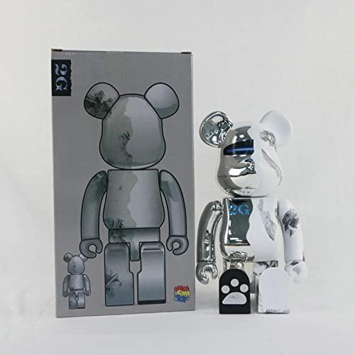 MITMI Bearbrick 400% Violent Bear Building Blocks Bear Two-Color Stitching Figurine Model手作りコレクタブルトイギフトファッションオーナメント彫刻 Bear MITMI Bearbrick 400% Violent Building Blocks Two Color Stitching Figurine 11インチ