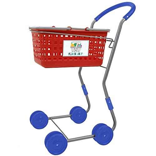 509 Crew 2-in-1 Red Shopping Cart-Kids Pretend Play， Converting Shopping Cart&Basket，年齢3歳以上 (T791002) Shopping in Crew Red Cart Kids Pretend Play， Converting Cart&Basket，年齢3歳以上 T791002