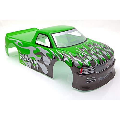 1/10 RCカー用Trjgtas 2個-10 PVC塗装ボディシェルトラック幅205mmホイールベース255 mm-グリーン&レッド 1/10 RCカー用Trjgtas 2個 PVC塗装ボディシェルトラック幅205mmホイールベース255 mm グリーン&レッド