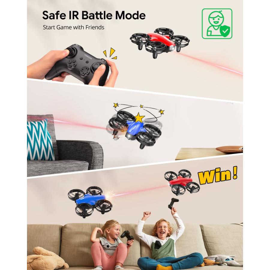 TOMZON A24 2パックとレッドバトルドローンセット-3プレーヤー7電池 TOMZON A24 2パックとレッドバトルドローンセット 3プレーヤー7電池