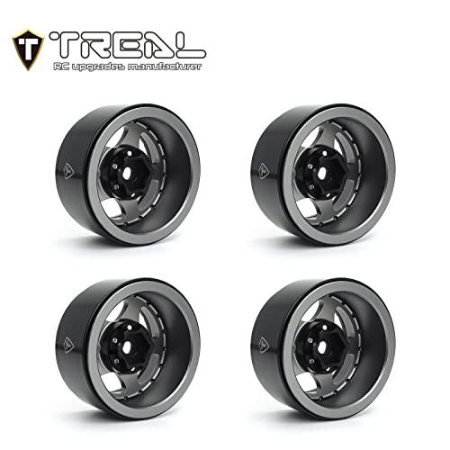 TREAL 1.55ビードロックホイール (4P) 1/10 RCクローラーカー用アルミCNC加工五ツ星ホイール-タイプB (グレー) TREAL 55ビードロックホイール 4P 1/10 RCクローラーカー用アルミCNC加工五ツ星ホイール タイプB グレー