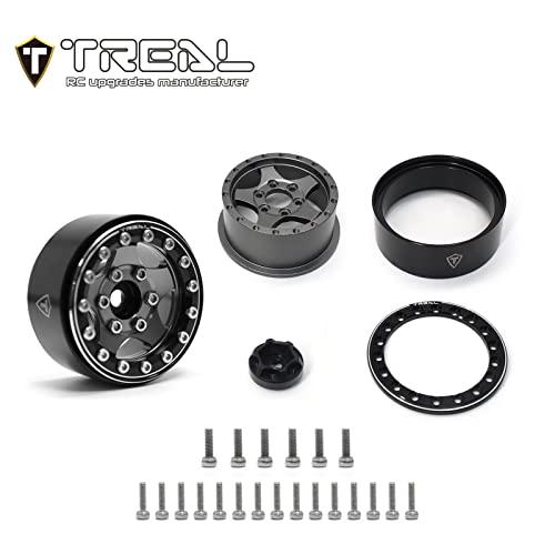 TREAL 1.55ビードロックホイール (4P) 1/10 RCクローラーカー用アルミCNC加工五ツ星ホイール-タイプB (グレー) TREAL 55ビードロックホイール 4P 1/10 RCクローラーカー用アルミCNC加工五ツ星ホイール タイプB グレー