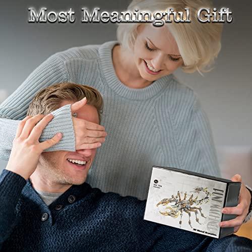 Metalkitor Scorpion三次元メタルパズルキット大人のティーン向け-454個-組み立てまで-4時間-贈り物や装飾に最適 (青) Metalkitor Scorpion三次元メタルパズルキット大人のティーン向け 454個 組み立てまで 4時間 贈り物や装飾に最適 青