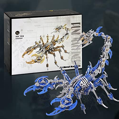 Metalkitor Scorpion三次元メタルパズルキット大人のティーン向け-454個-組み立てまで-4時間-贈り物や装飾に最適 (青) Metalkitor Scorpion三次元メタルパズルキット大人のティーン向け 454個 組み立てまで 4時間 贈り物や装飾に最適 青