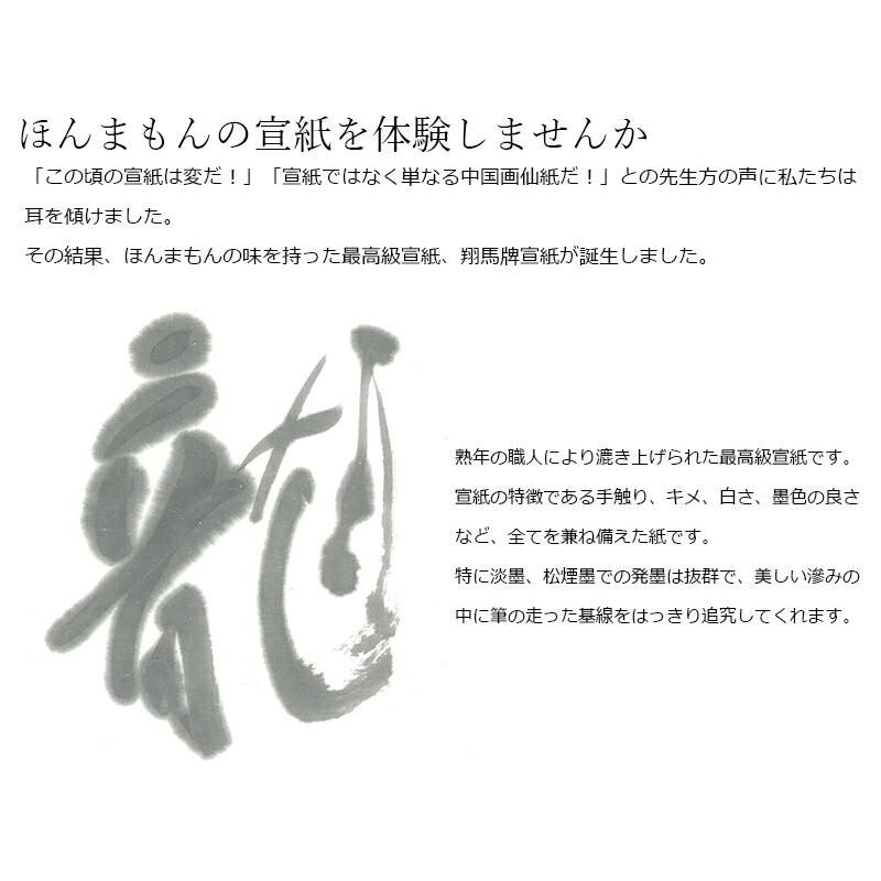 書道用紙 画仙紙 漢字用 手漉き 栗成 翔馬牌 錦 棉料単宣 半切 100枚 |  | 03