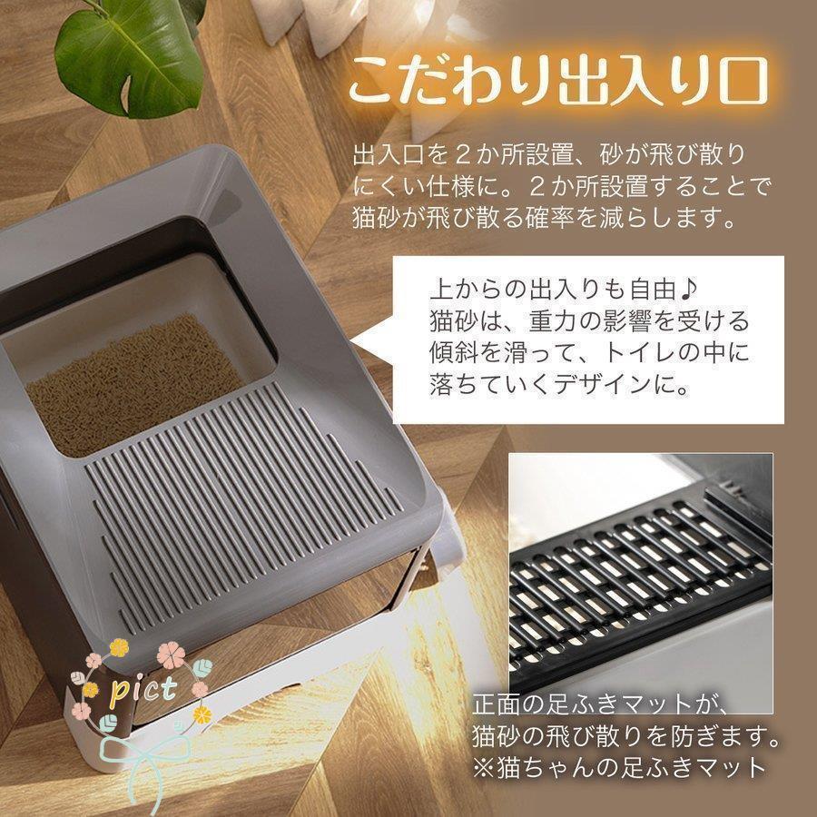 クリスマス 猫 トイレ システム スライド式 大型 おしゃれ メガトレー ネコ カバー トイレ 猫用 猫砂 防臭 猫トイレ ネコトイレ 収納 持ち運び 蓋付き トイレ ／