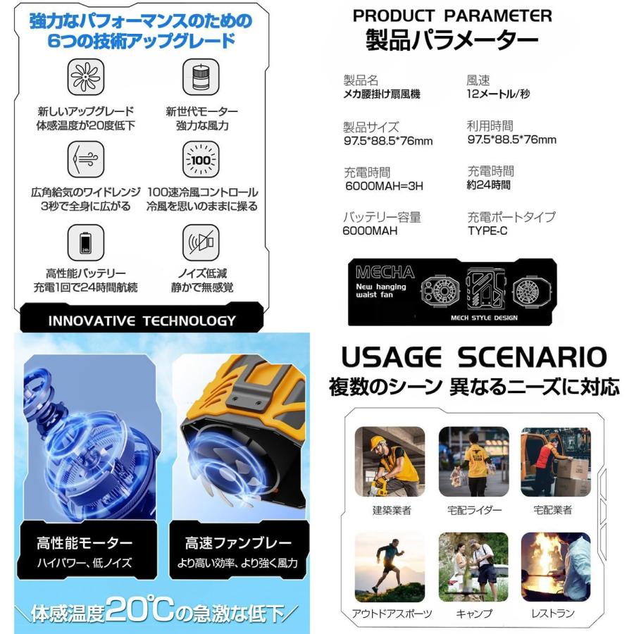 USB充電 卓上 腰掛け 首掛け 7段階風力調節 携帯扇風機 PSE認証済 8000mA 【最新モデル上位版 腰掛け扇風機 楽天市場】腰掛けファン 扇風機・サーキュレーター