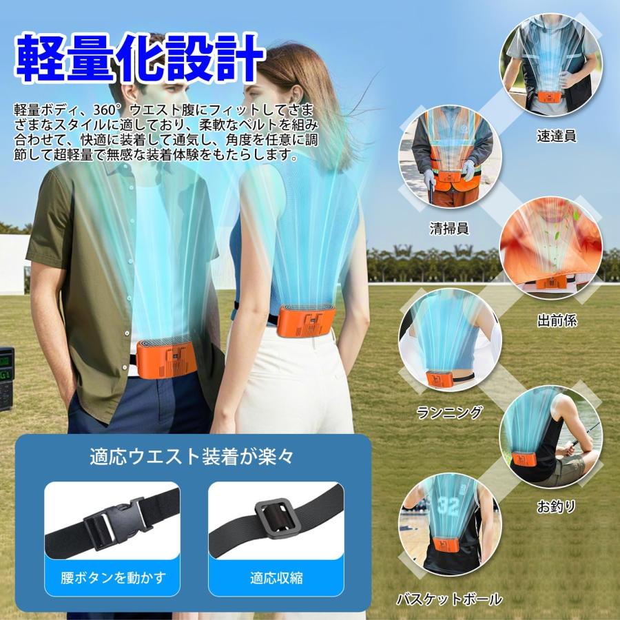 冷却プレート＆ベルト付き」冷感扇風機 100段階調節 腰掛け扇風機