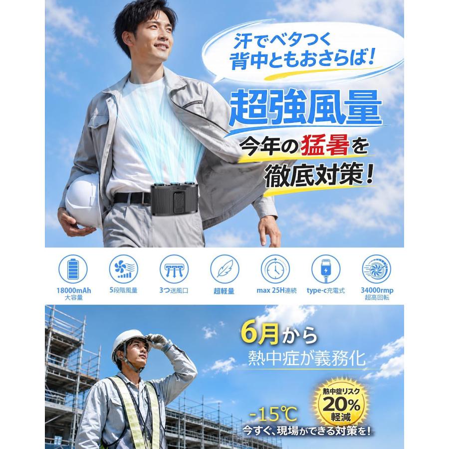 腰掛け扇風機 超強風 【2026新登場・業界唯一3つ送風口】 ベルト