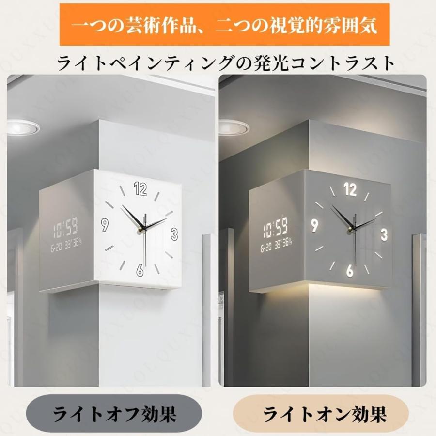 両面時計 アクリル製 光るデジタル リビングコーナー向け | 温度・湿度