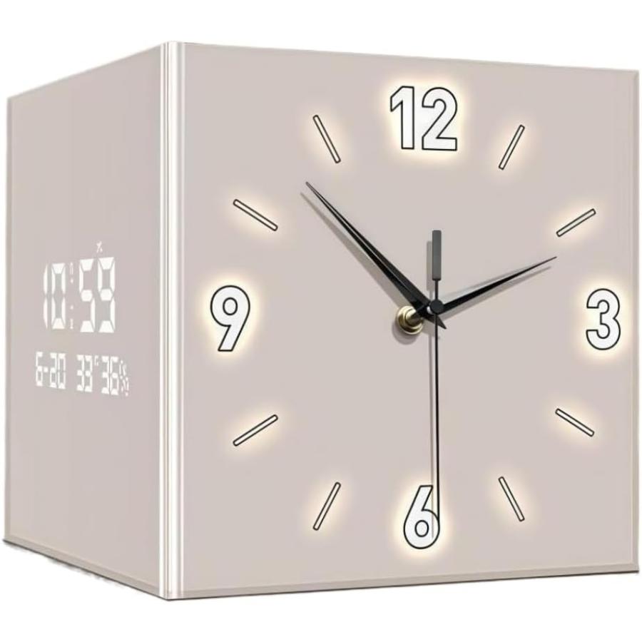 両面時計 アクリル製 光るデジタル リビングコーナー向け | 温度・湿度