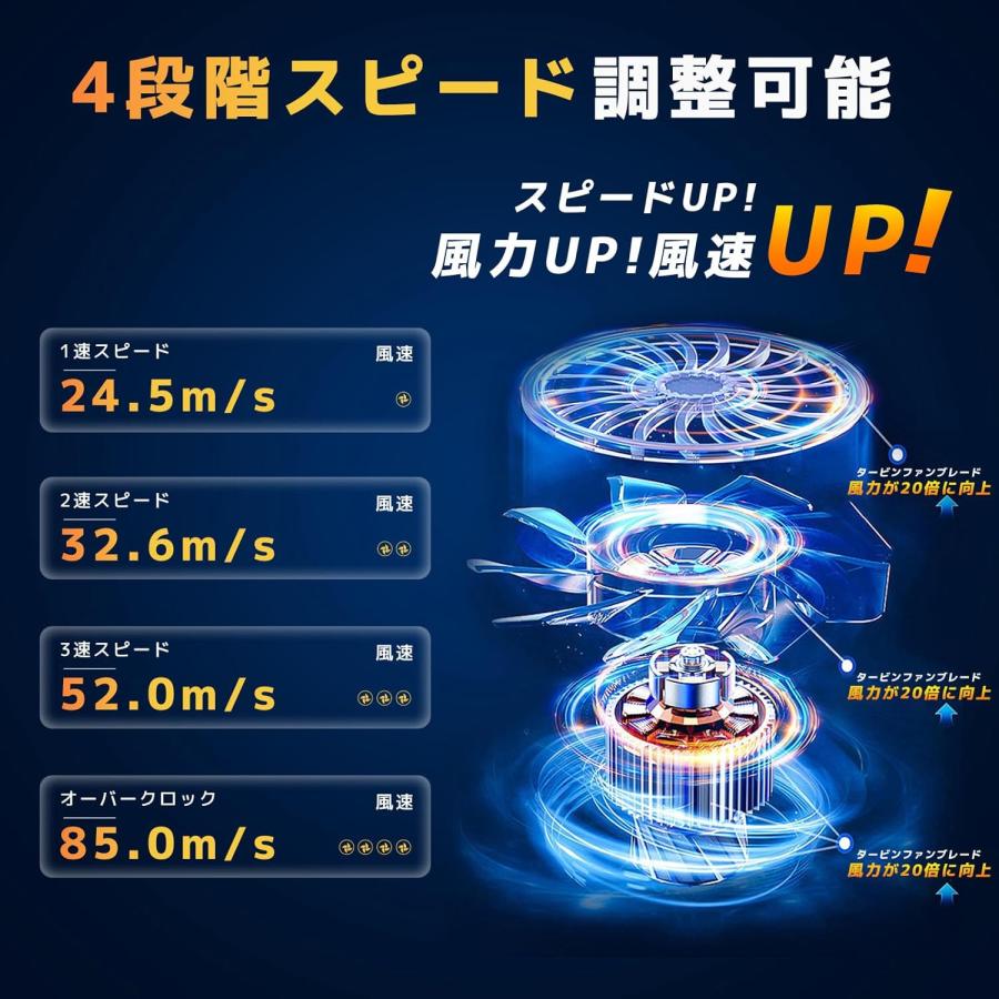 エアダスター 電動エアダスター ブロワー 強力 200000RMP高速回転 85m 