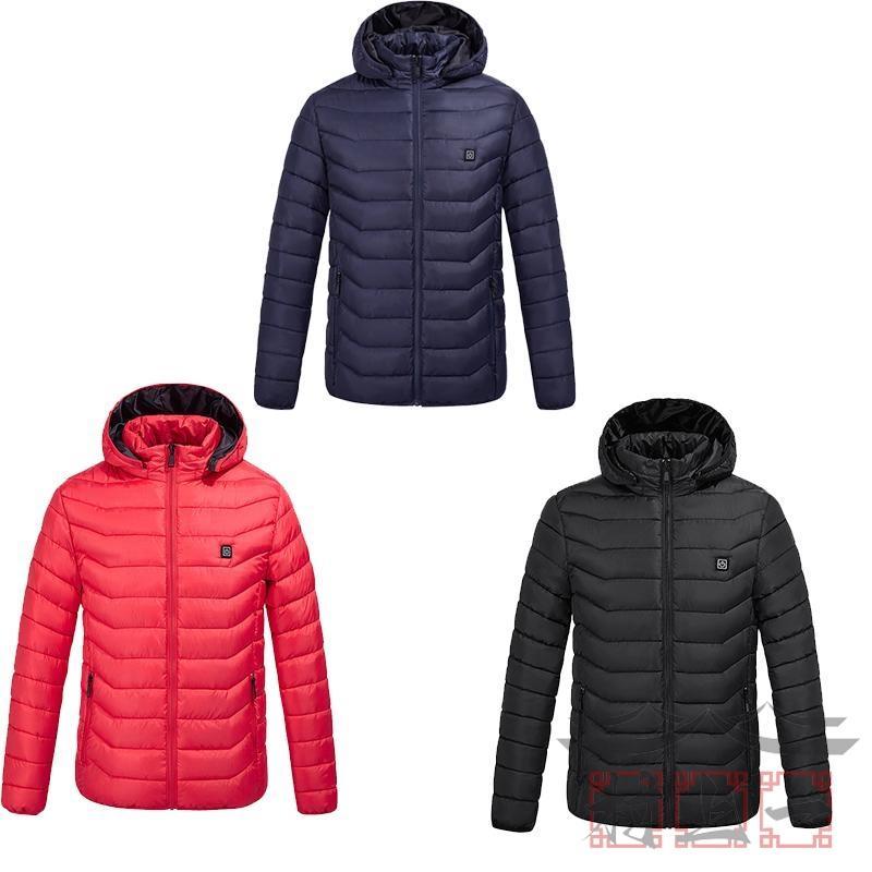 電熱ジャケット 電熱ウェア アウター 長袖 21箇所発熱 USB給電 3段温度