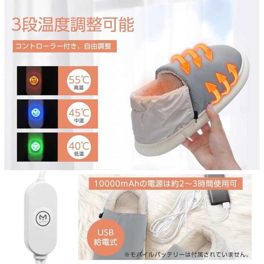 電気スリッパ 3段階温度調節 電気足温器 バッテリー付き 充電式 楽天市場】＼期間限定 ポイント10倍／ 【コードなし 3秒で温度感知