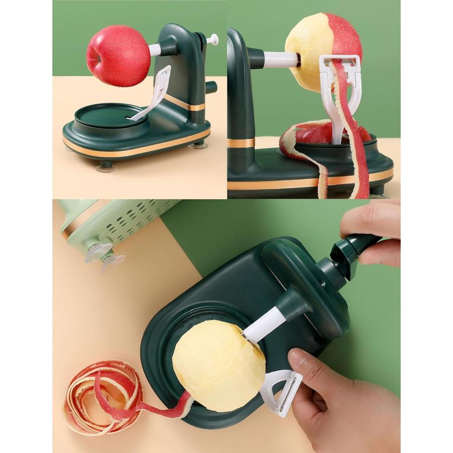アップルピーラー 果物削り フルーツピーラー ハンドルを回すだけ