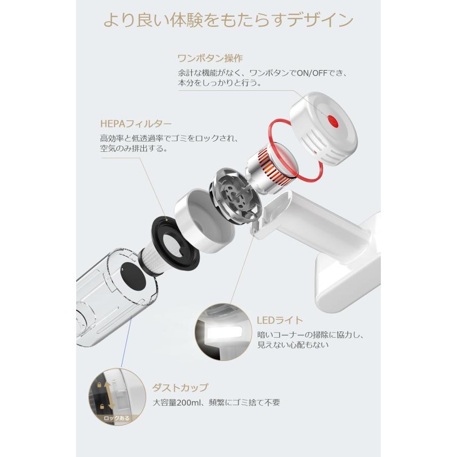 2026進級版 12000pa超強力吸引】 掃除機 コードレス 5種類ノズル 超