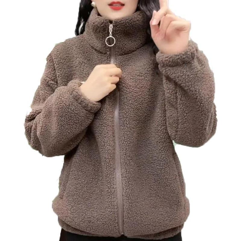 暖かいフリース  冬服 フリースジャケット レディース 秋 冬 コート もこもこ 厚手