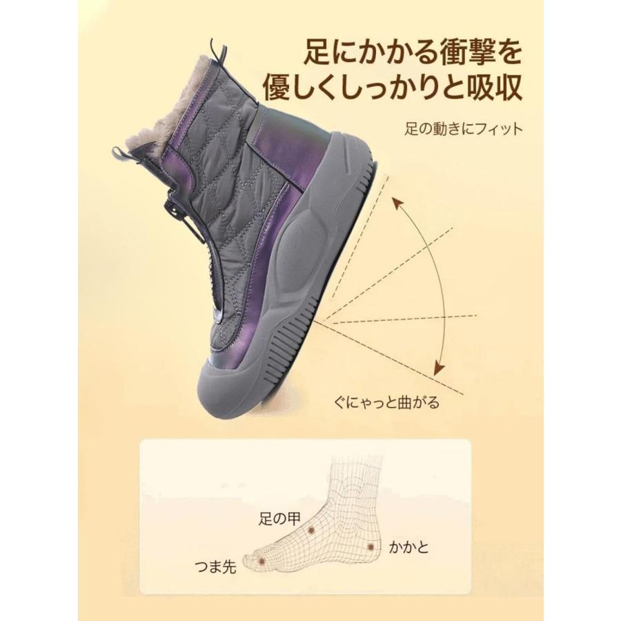 キルティングスノーブーツ ムートンブーツ レディース牛革滑り止め防寒