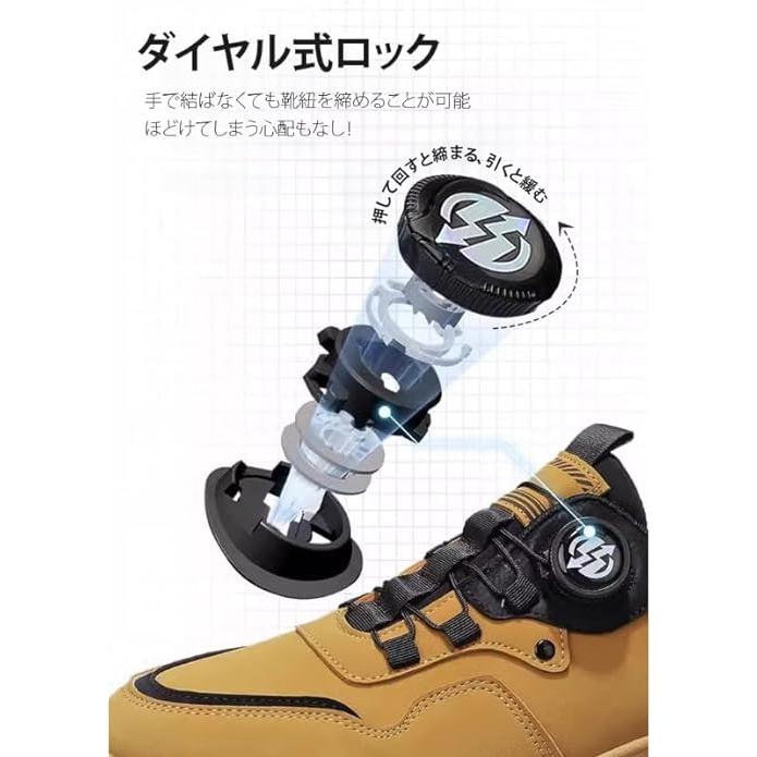2025新登場スニーカー ダイヤル式 軽量 通気 滑り止 貫通防止 耐穿刺性