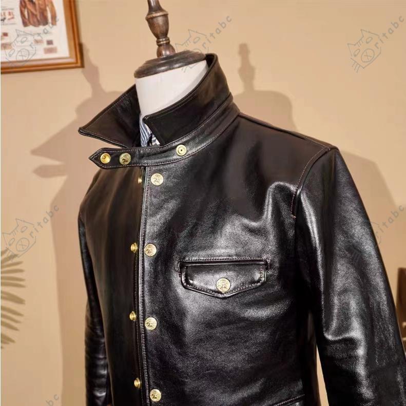 1.3mmホースハイド 30's ワークコート レザージャケット ブラック カー