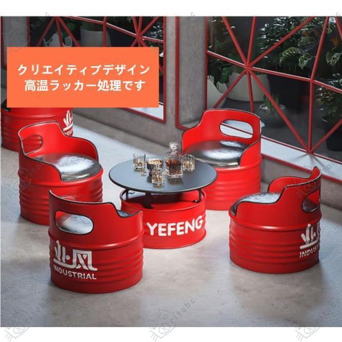 カウンターテーブルチェアセット ドラム缶のテーブルと椅子 バー