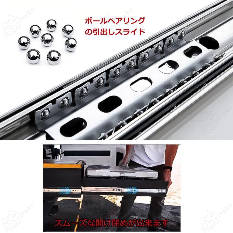 ロック付 伸縮式 スライドレール、重量用 引き出しスライド 耐