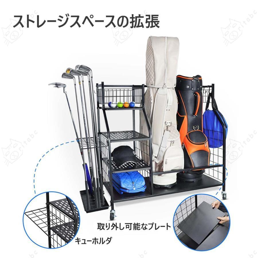 ゴルフクラブスタンド 収納棚付き ゴルフアクセサリー
