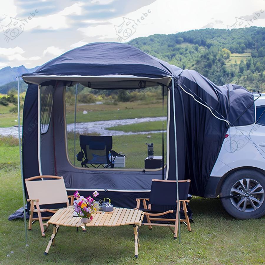 車中泊 テントリアゲート 連結 2024登場新モデル カーサイドタープ