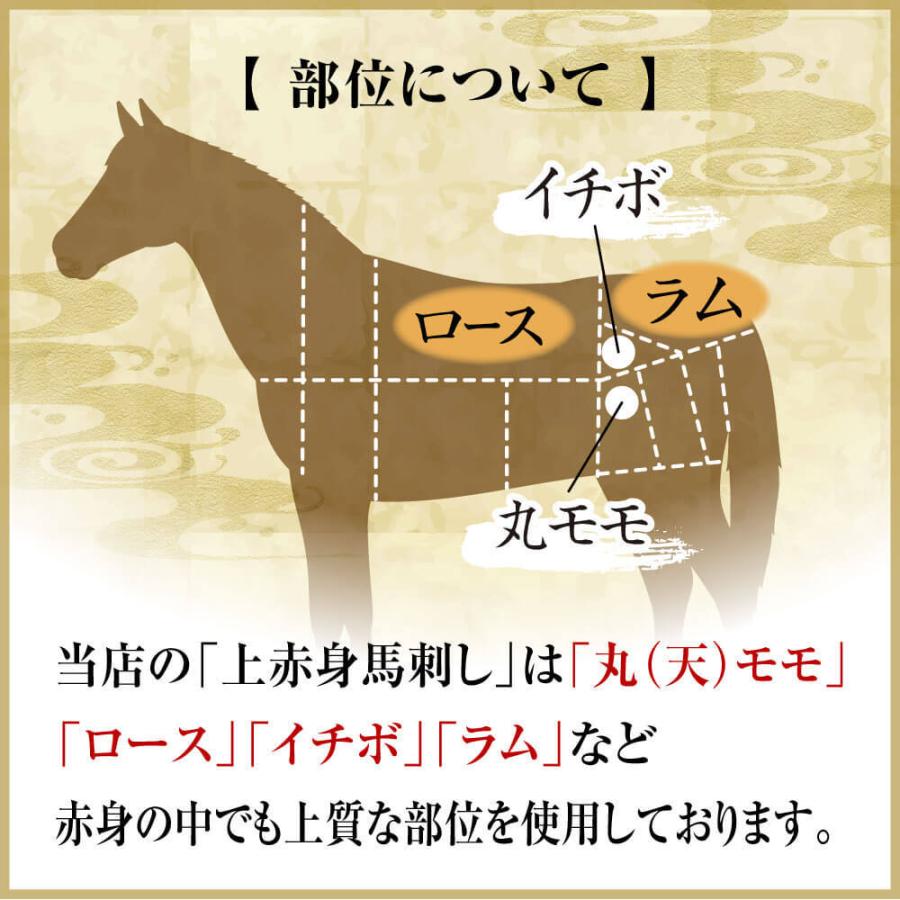 馬刺し 肉 熊本肥育 上 赤身 500g 約50g×10 約10人前 馬肉 ギフト 食べ物 おつまみ 熊本馬刺し専門店 母の日 父の日 ギフト｜ritafoods-basasi｜05