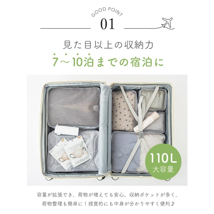 CICIBELLA キャリーバッグ スーツケース キャリーケース Lサイズスーツ