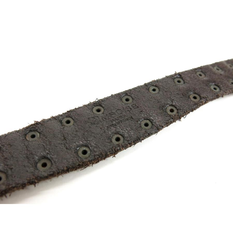 新品】アンボワーズ AMBOISE スタッズ レザーベルト ダークブラウン
