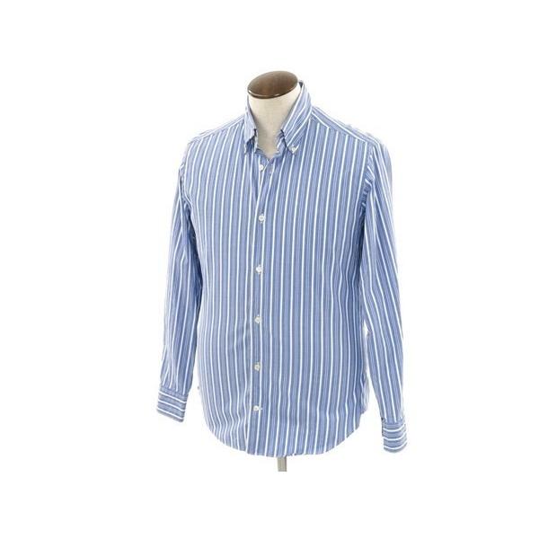 ダノリス DANOLIS ストライプ BDシャツ ブルー×ホワイト 40｜ritagliolibro｜02