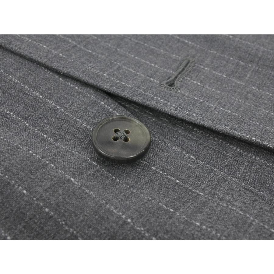 新春SALE！ ボリオリ BOGLIOLI ウール ストライプ 3つボタンスーツ グレー×ホワイト 46 【NAN6589435437】(23760円)