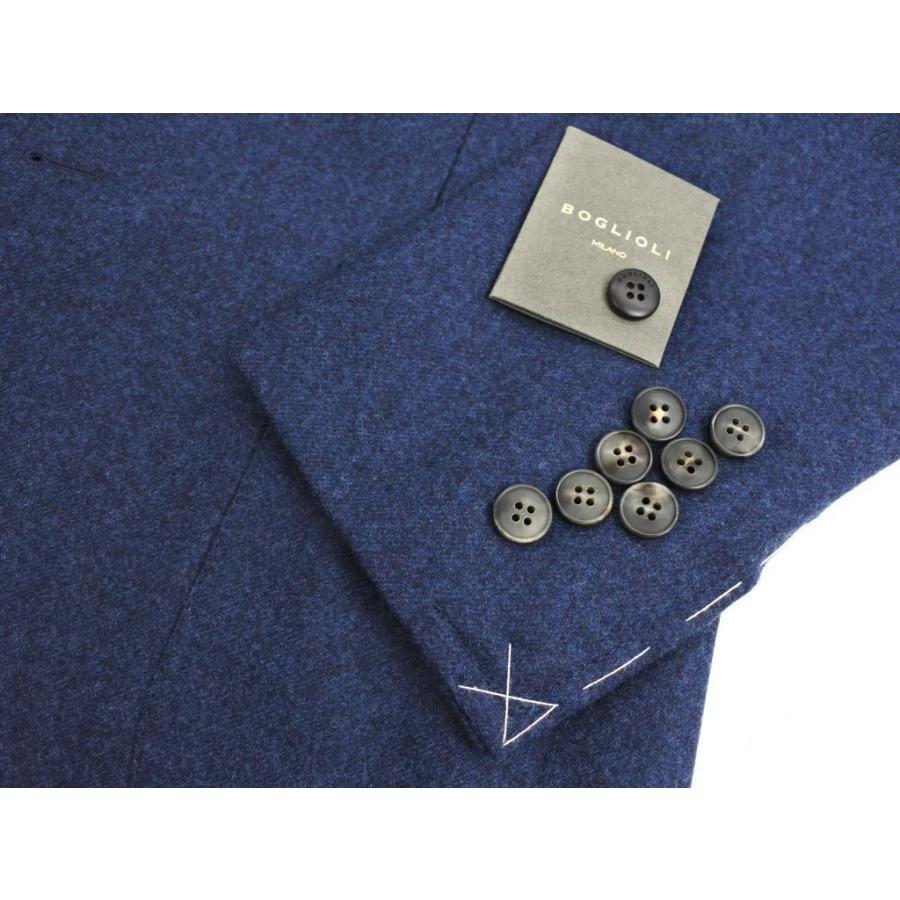 ボリオリ BOGLIOLI 3つボタンスーツ ミックスライトネイビー 44