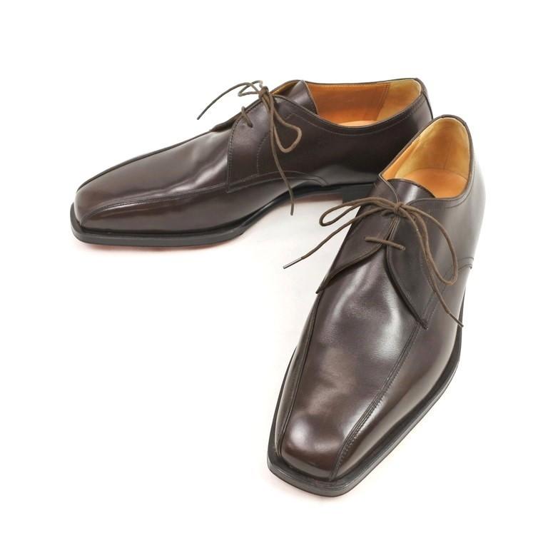 未使用 エルメス HERMES スワールモカシン ドレスシューズ ダークブラウン 42