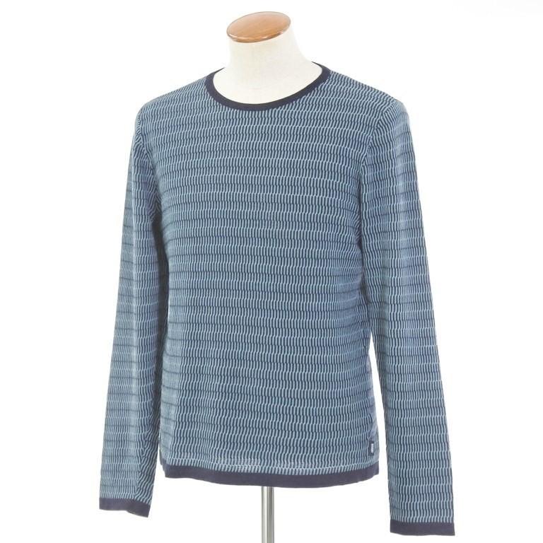 アルマーニコレツィオーニ Armani Collezioni レーヨンコットン クルーネックニット ネイビー スモークブルー系 48 1 リタリオリブロ ヤフーショップ 通販 Yahoo ショッピング