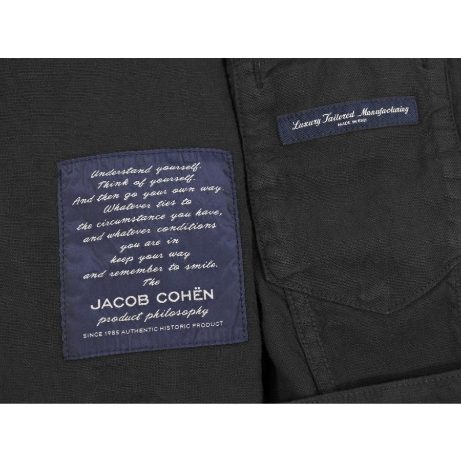 JACOB COHEN J8064 SUMMER ストレッチリネンコットン Gジャン ブルゾン ブラック L 【Ｌｅｅ】