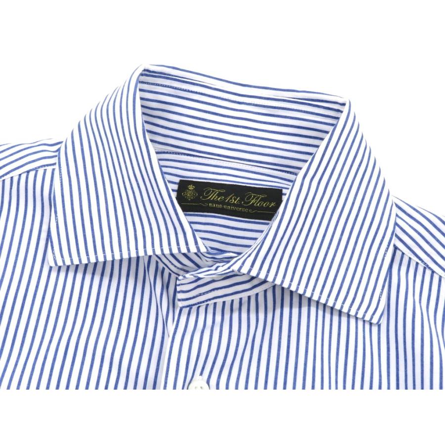 ナノユニバース Nano Universe ストライプ ワイドカラードレスシャツ ネイビー ホワイト 37 1 リタリオリブロ ヤフーショップ 通販 Yahoo ショッピング