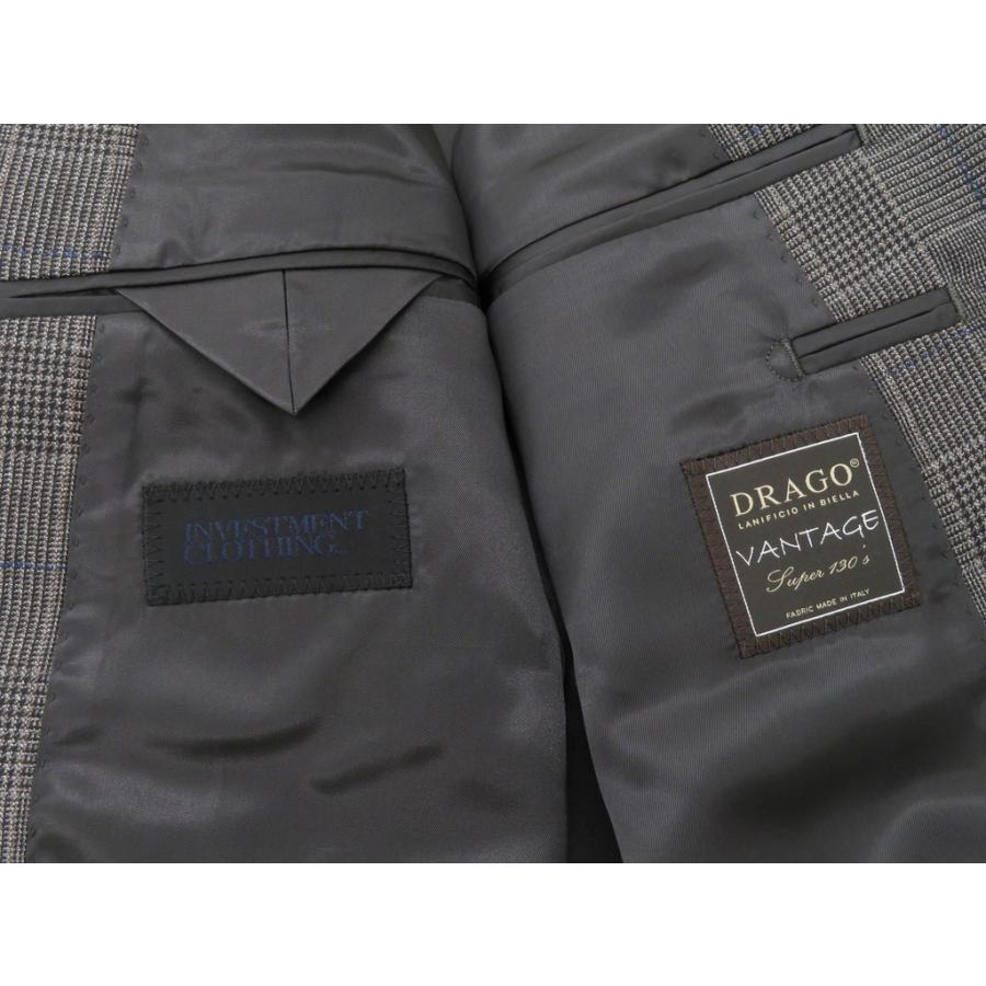 【中古】インベストメント クロージング INVESTMENT CLOTHING ウール チェック 3Bスーツ スモークブラウンxブルー【M位】 [EPD]｜ritagliolibro｜06