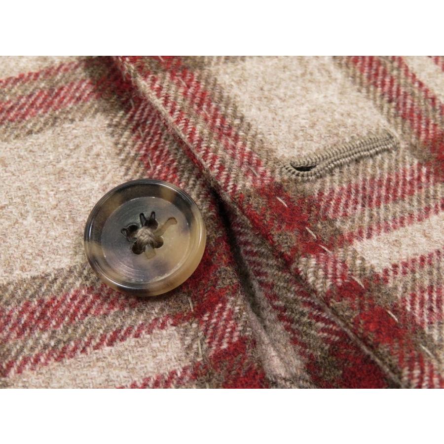 最大の割引 即日発送可 1万円以上送料無料 イザイア 48 ベージュ レッド ブラウン 3つボタンテーラードジャケット ウール チェック柄 Isaia ジャケット Tanganyikaoutdoorsafari Com