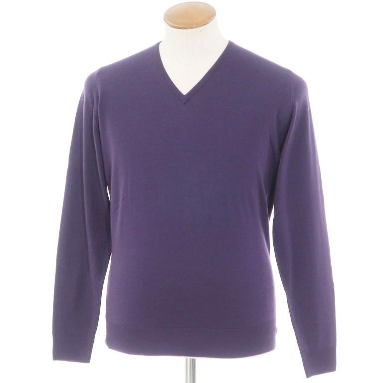 ジョンスメドレー John Smedley ハイゲージウール Vネックニット パープル M 1 リタリオリブロ ヤフーショップ 通販 Yahoo ショッピング