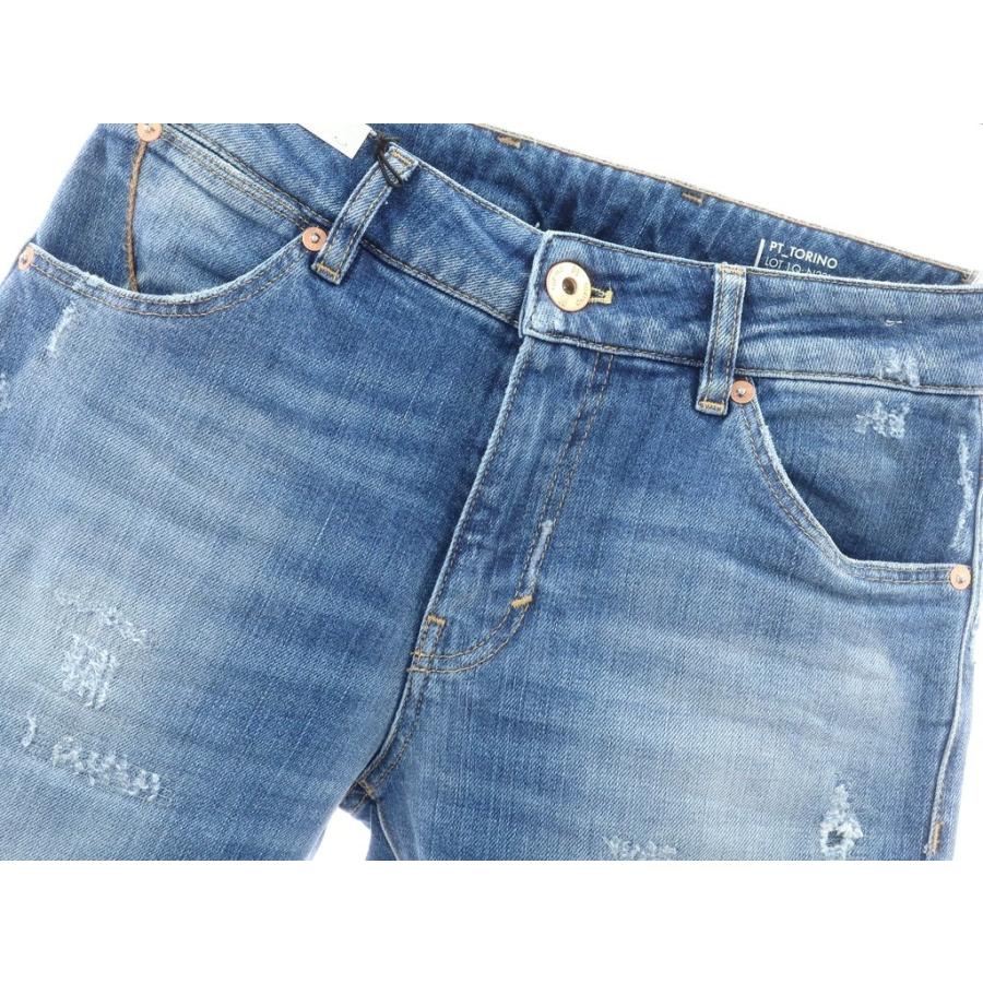 ピーティートリノ デニム PT TORINO DENIM SOUL リペア加工 ストレッチ デニムパンツ ブルー 29｜ritagliolibro｜03