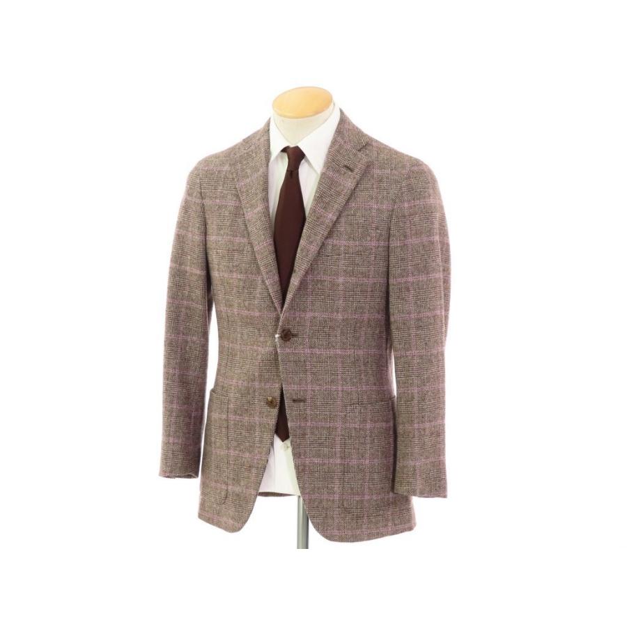 ベルベスト Belvest チェック柄 ウール 3つボタン テーラードジャケット ブラウン ピンク 42 1 リタリオリブロ ヤフーショップ 通販 Yahoo ショッピング