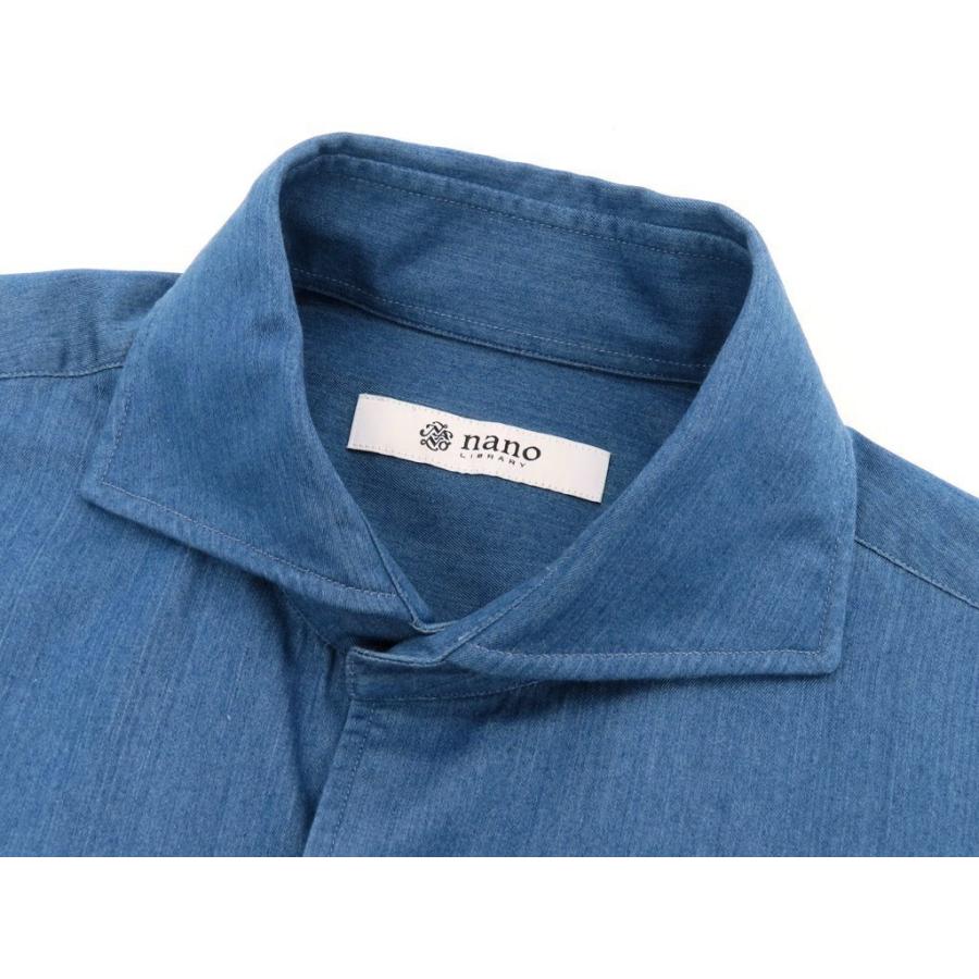 新品 nano LIBRARY シャンブレーツイル セットアップ M ブルー aljaser
